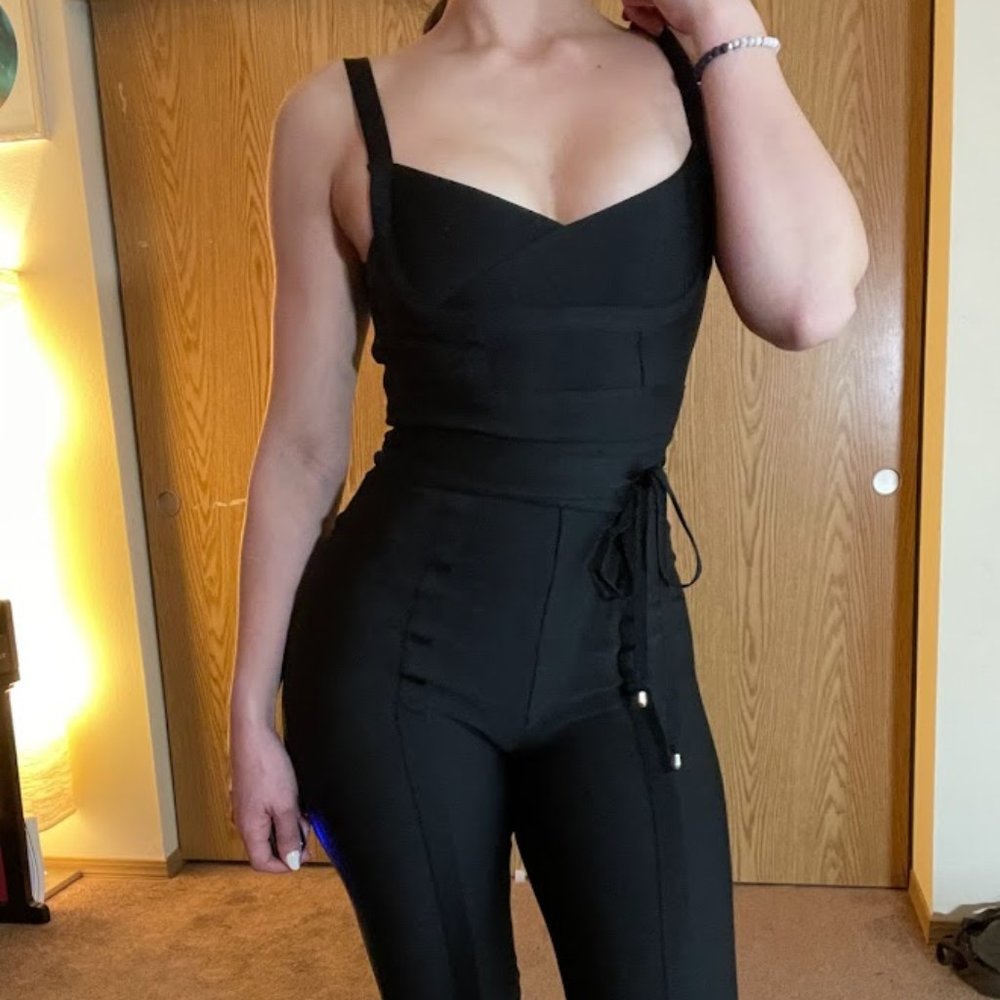 Bella Barnett - black bandage jumpsuit - S